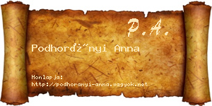 Podhorányi Anna névjegykártya
